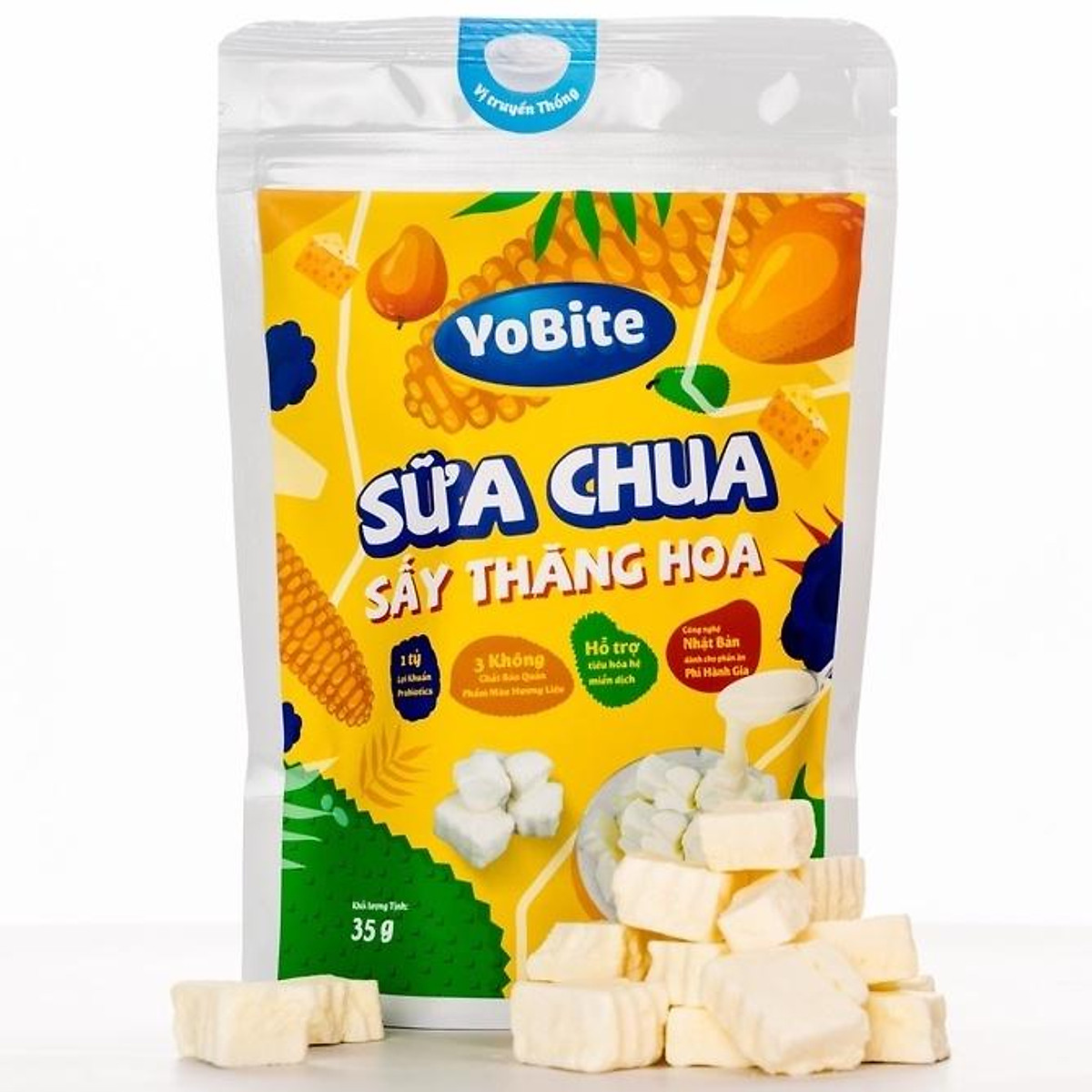 Sữa chua khô ăn dặm YoBite Kids vị Dâu tây - Hỗ trợ tiêu hóa, ngừa biếng ăn