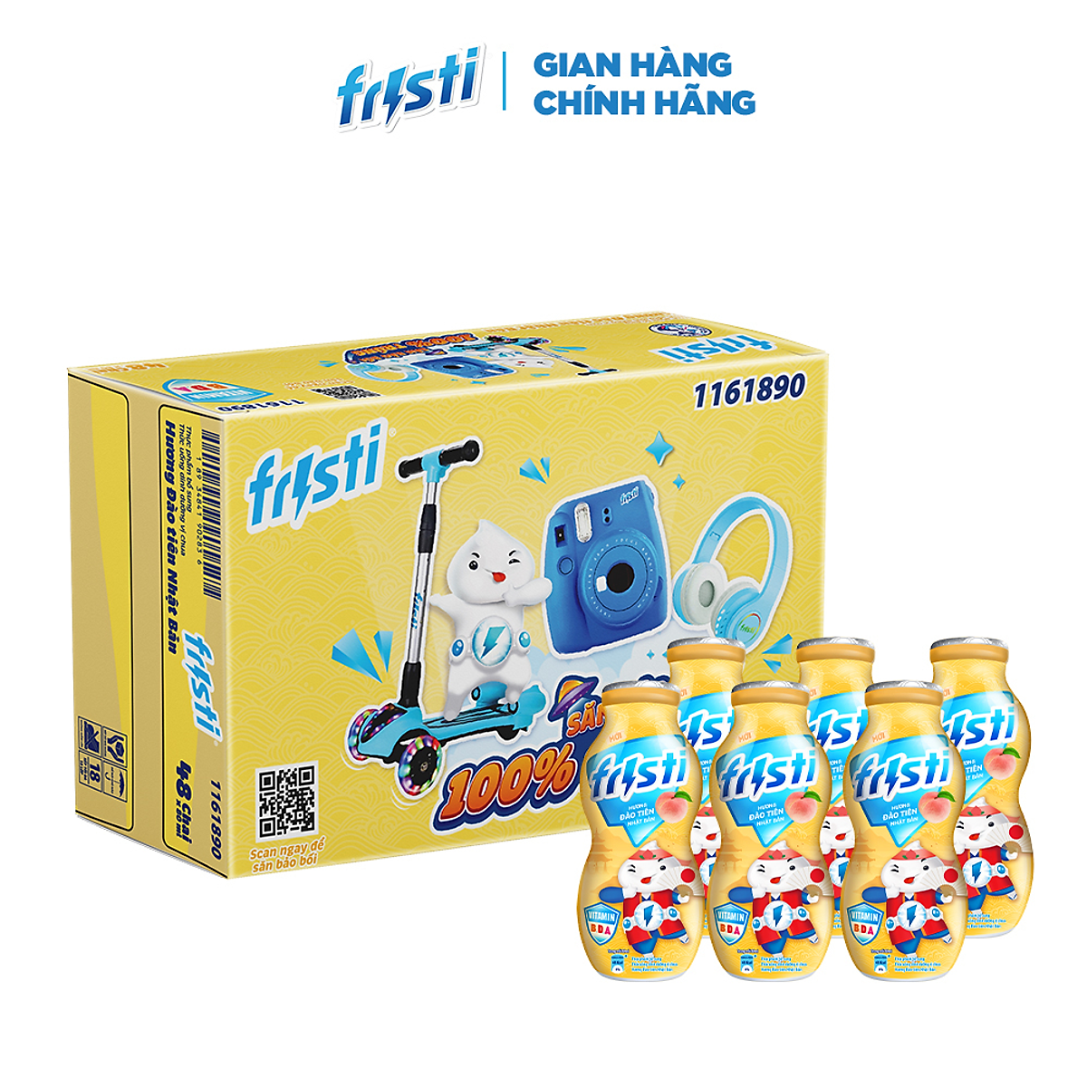 Thùng Fristi Hương Đào Tiên Nhật Bản 48x80ml