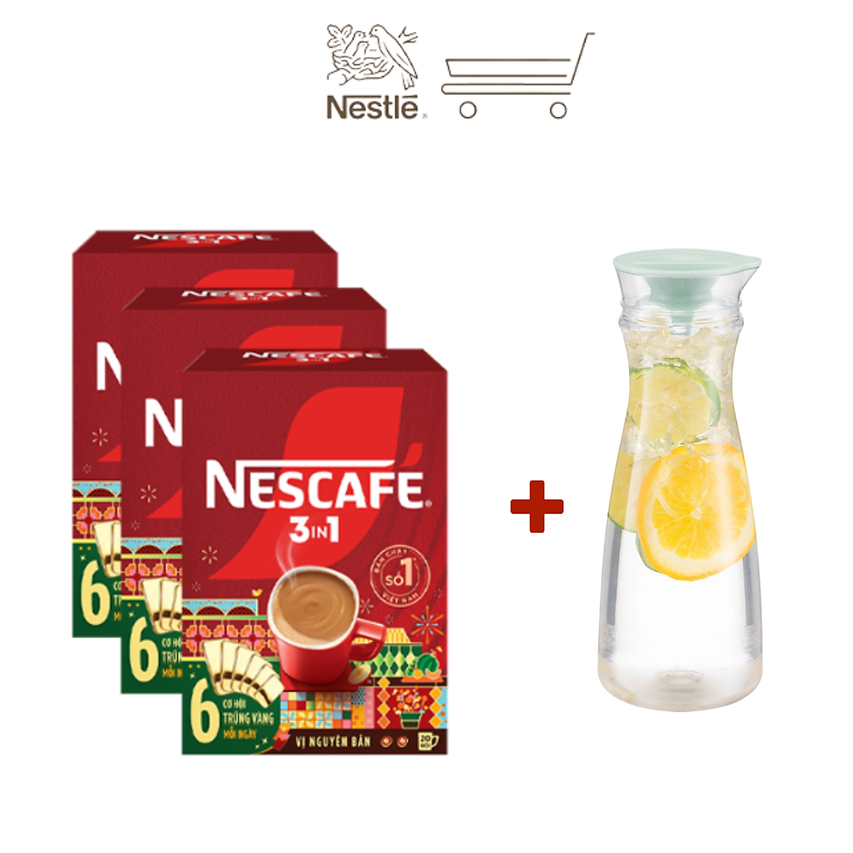 Combo 3 hộp NESCAFÉ 3in1 VỊ NGUYÊN BẢN ( 16g x 20 gói)