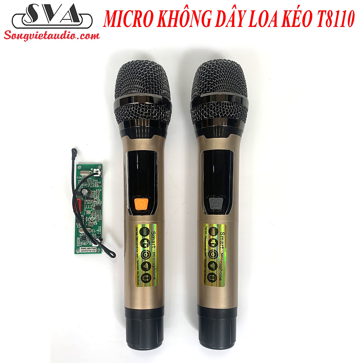 MICRO KHÔNG DÂY LOA KÉO T8110 - THÂN NHỰA - Micro Karaoke - sân khấu