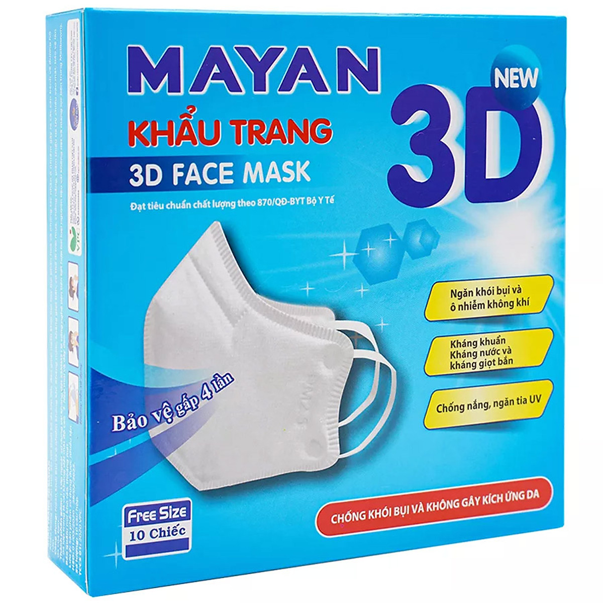 Bộ 3 Hộp Khẩu trang Mayan 3D Người lớn (Hộp 10 chiếc)