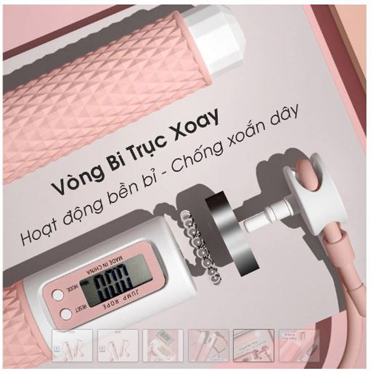 Dây Nhảy Không Dây Tích Hợp Tạ Sắt Tay Cầm Đếm Số Vòng,Quãng Đường,Calo Tiêu Thụ + Tặng Tô Vít Và Pin