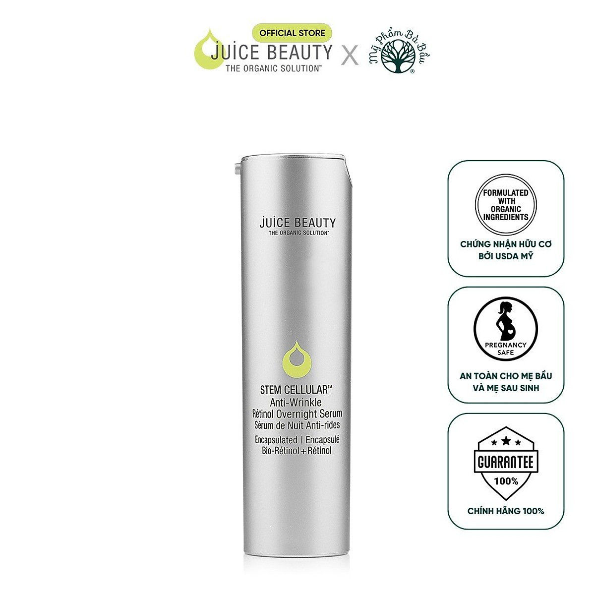 Huyết thanh Retinol hữu cơ không bong tróc Juice Beauty Stem Cellular