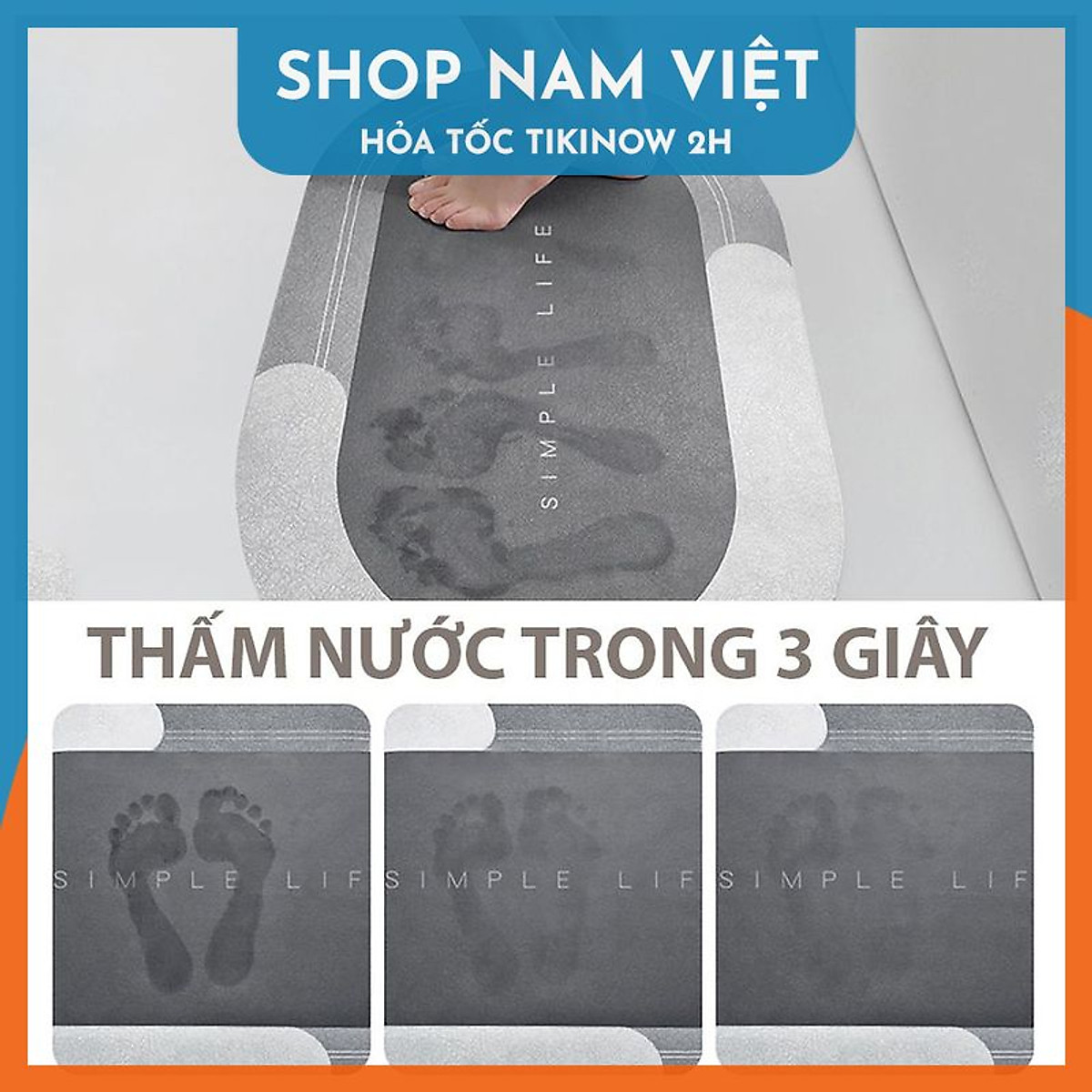 Thảm Chùi Chân 4 Lớp Siêu Thấm Hút - Họa Tiết Hoạt Hình - Chính Hãng NAVIVU