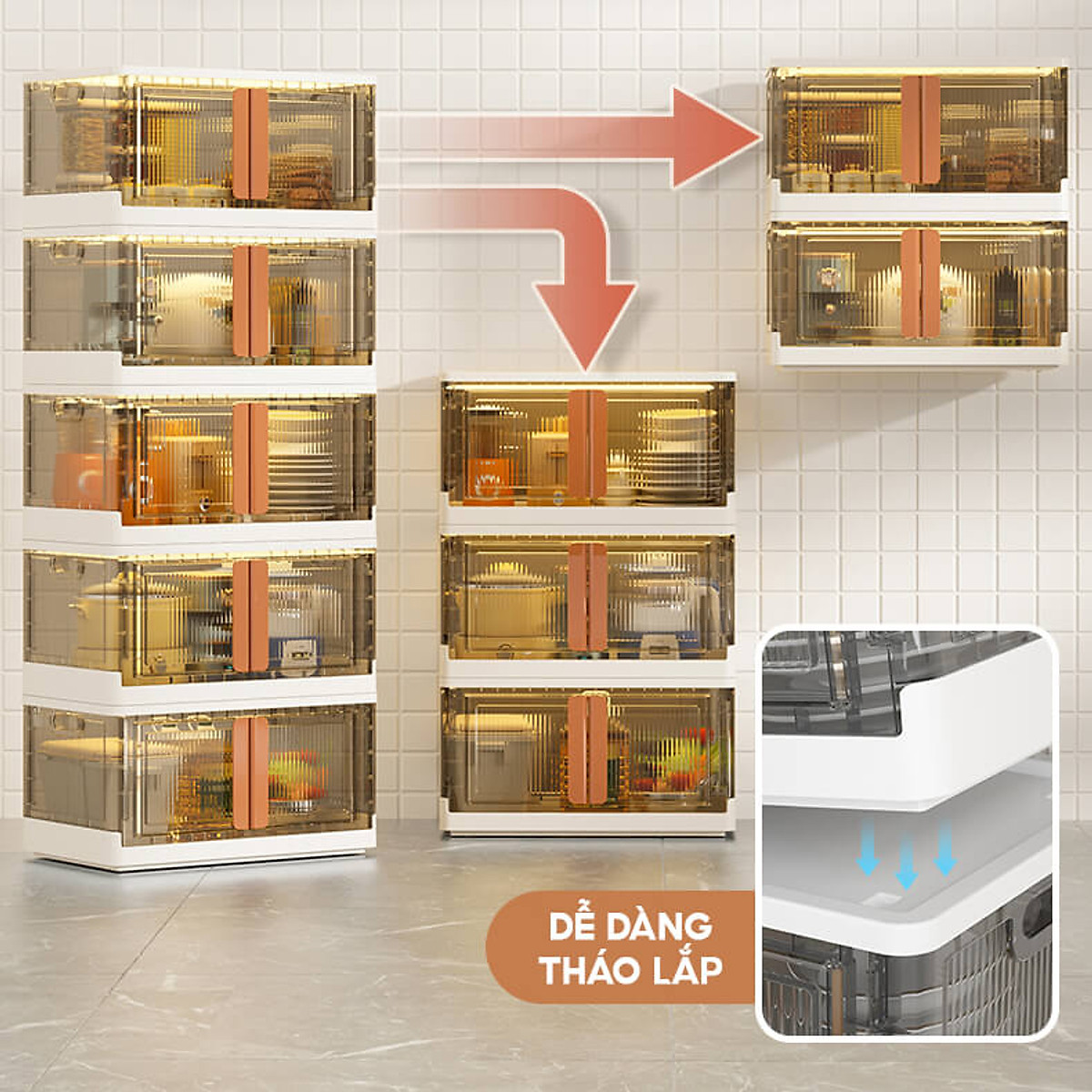 Kệ Hộp Đựng Đồ Lớn, Thùng Đựng Đồ 2 Cánh Cửa Đa Năng Có Bánh Xe - HÀNG ĐẸP VANDO