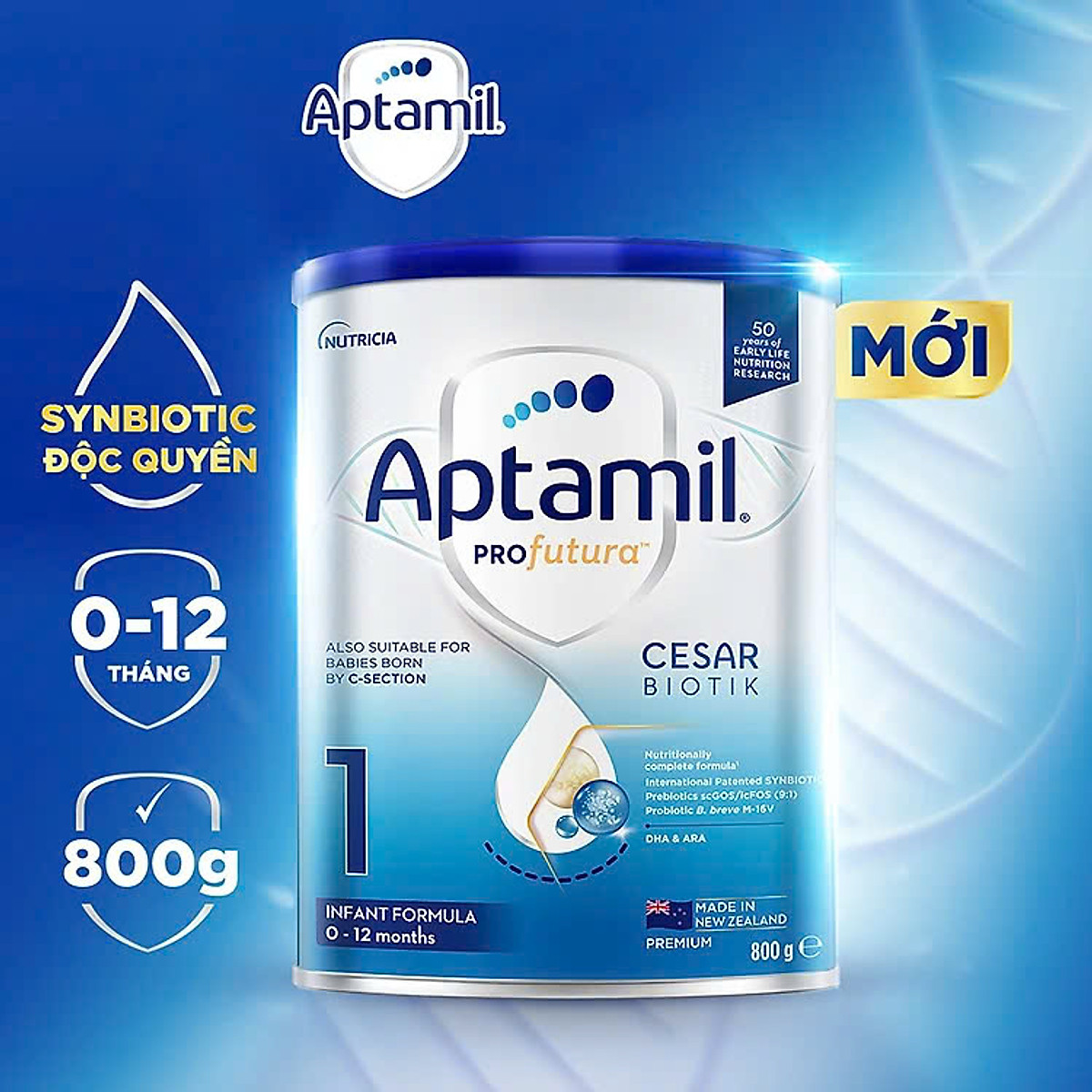 Combo 6 Sản phẩm dinh dưỡng công thức Aptamil Profutura Cesarbiotik 1 Infant Formula (Dành cho trẻ từ 0 - 12 tháng tuổi) - 800g