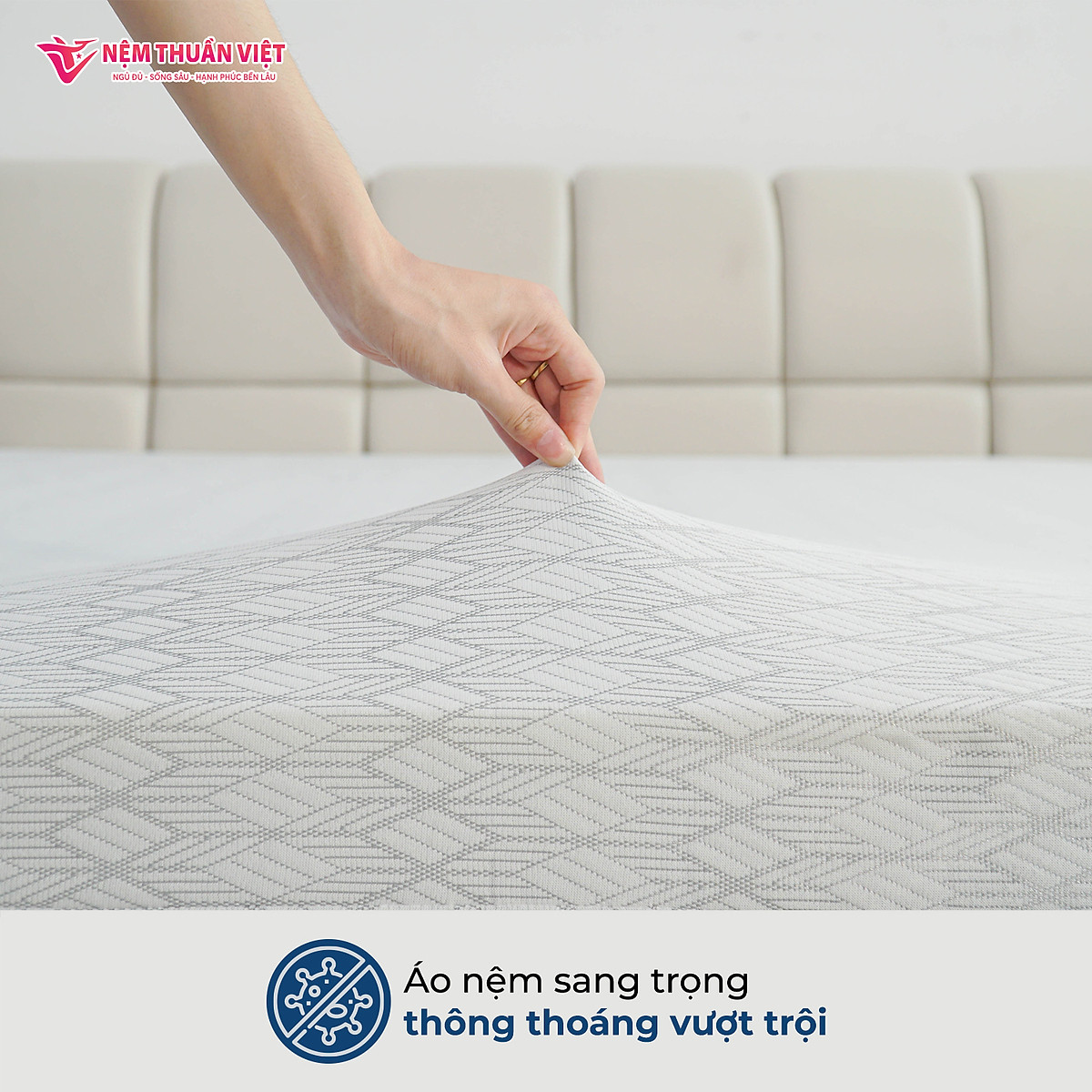 Nệ̣m Foam Premium Thuần Việt - Êm Ái, Thoáng Mát Tối Ưu - Bảo Hành 12 Năm