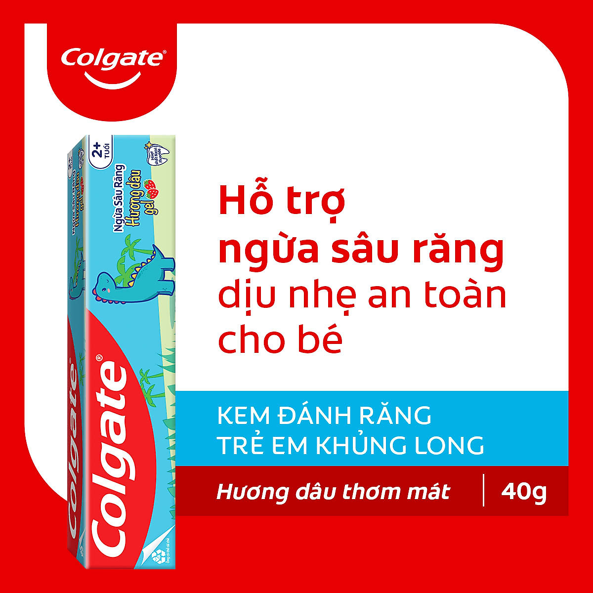Kem đánh răng Colgate trẻ em hương dâu 40g - Kỳ Lân/Khủng Long - Giao ngẫu nhiên