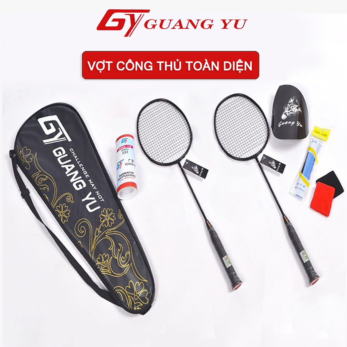 Mua Combo 2 Cây Vợt cầu lông GUANG YU 4U khung carbon công thủ toàn diện 85g ( 1 đôi ) - V01 - Hai Vợt Xanh tại GUANG YU Official Store
