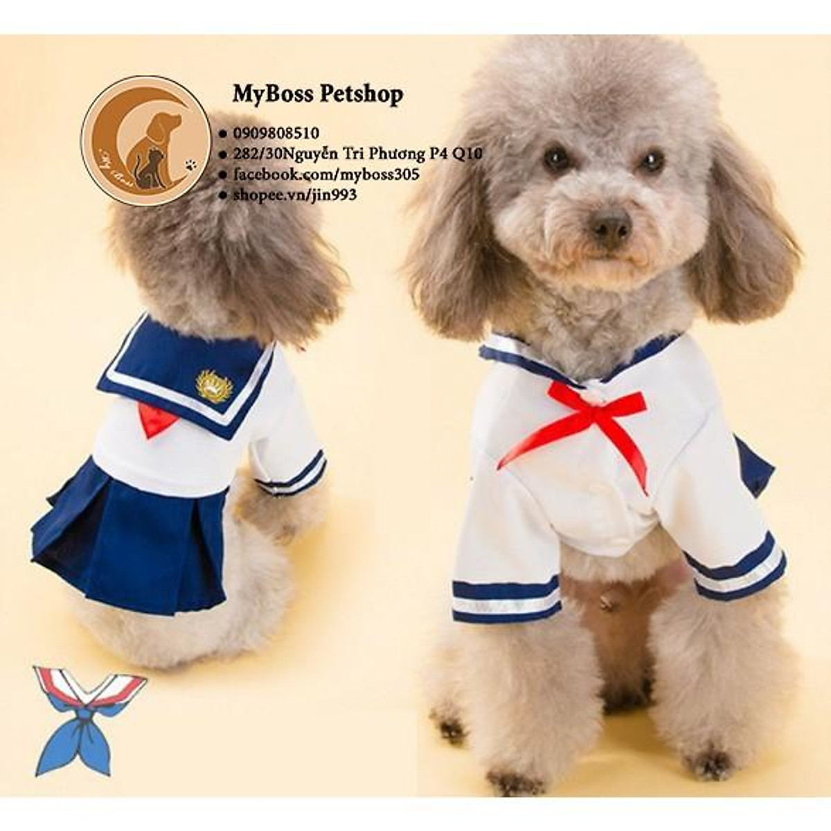 Váy tết bông hoa cho thú cưng chó mèo Puppy Pet Shop