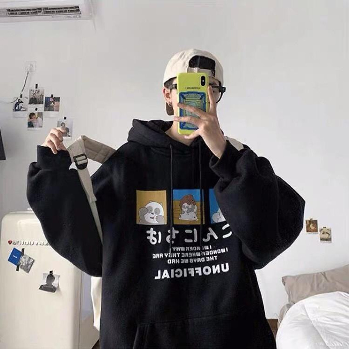 Áo Hoodie Gấu Panda Form rộng Unisex Nam Nữ Couple Chất Nỉ Bông Mịn In Đẹp Không Phai Tróc KUN
