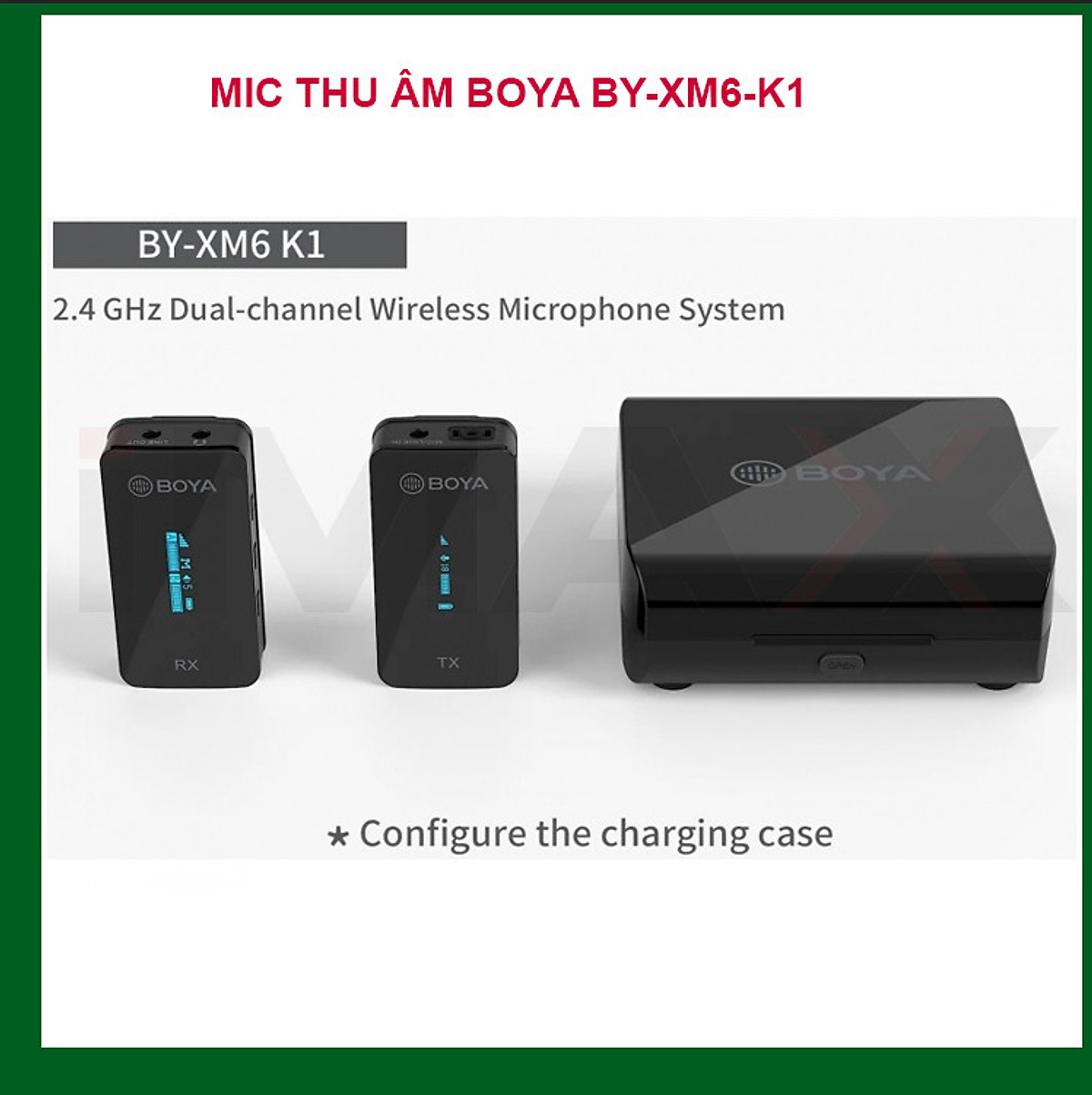 MIC THU ÂM BOYA BY-XM6-K1 (TX+RX)+ ĐẾ SẠC ĐÔI - HÀNG CHÍNH HÃNG