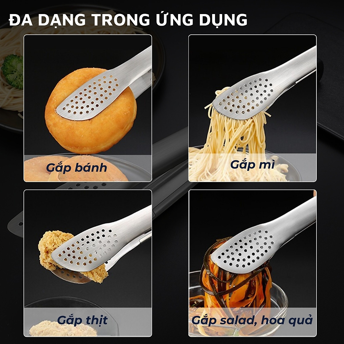 Kẹp gắp thức ăn đa năng inox 304 DandiHome