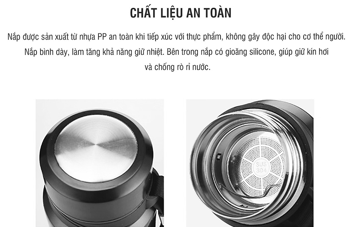Bình Giữ Nhiệt Vacuum Bottle Lock&Lock màu bạc LHC6180-SLV 800ml, Hàng chính hãng, thép không gỉ, độ bền cao - JoyMall