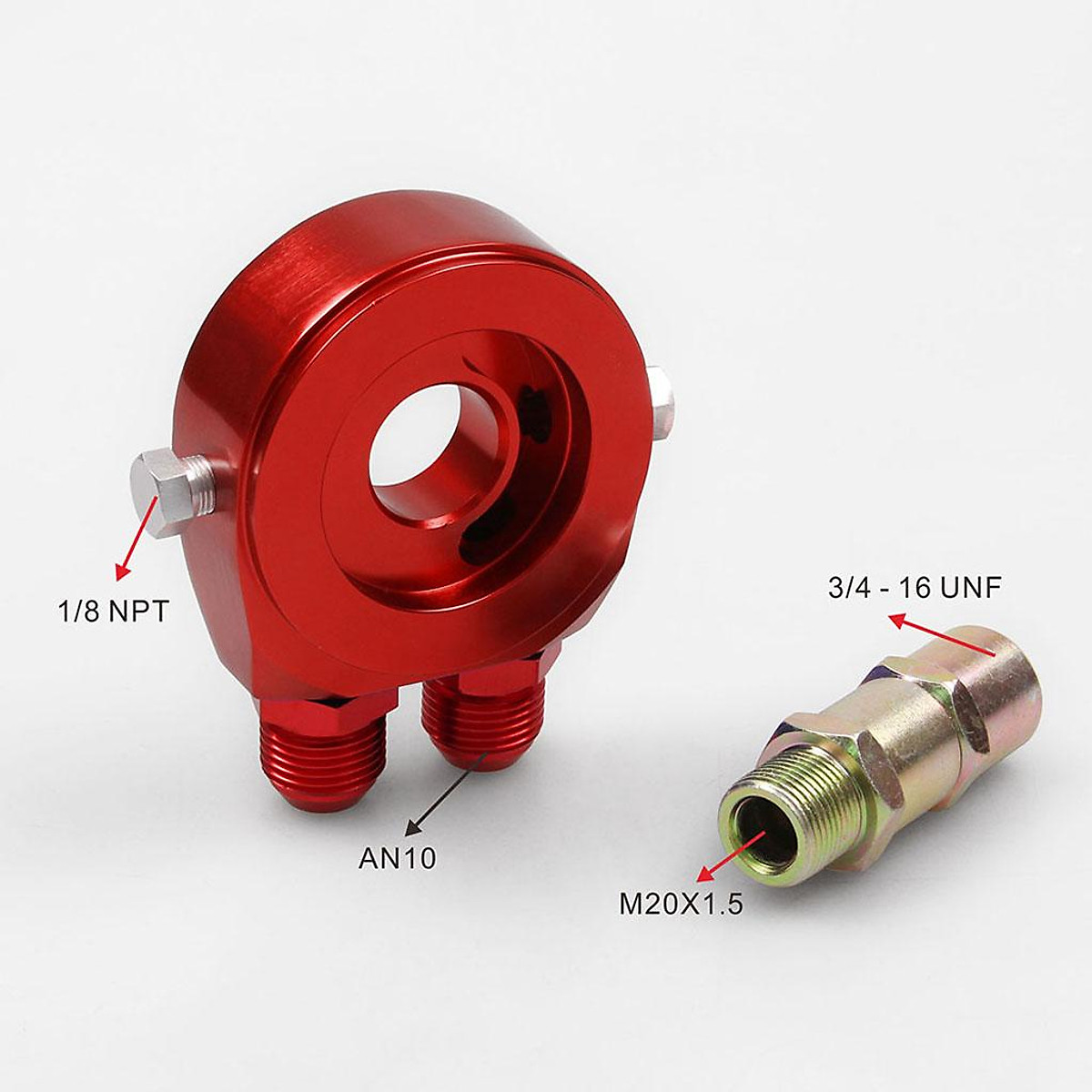 M20X1.5 Oil Filter Pressure Cooler Gauge Sandwich Plate Adapter Phụ