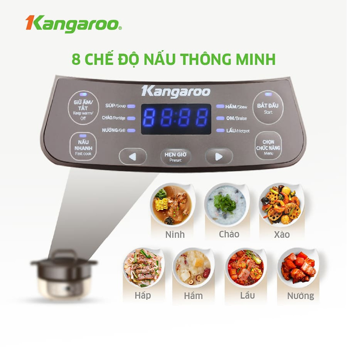 Nồi hầm dưỡng sinh Kangaroo KG3SC1 3 lít - Hàng chính hãng