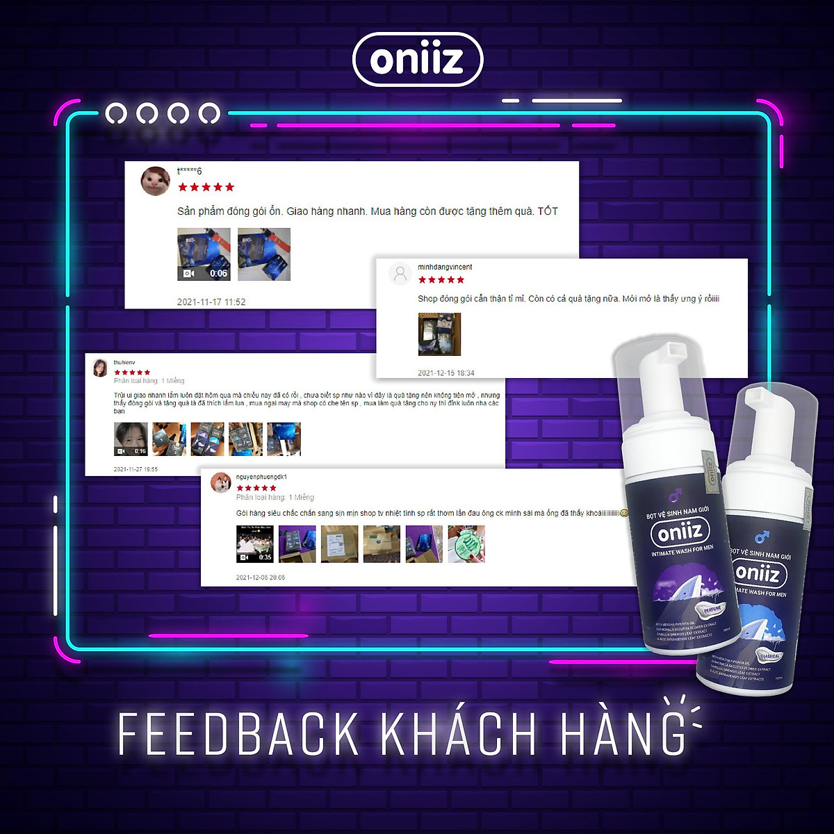 Bọt vệ sinh nam giới Oniiz 100ml