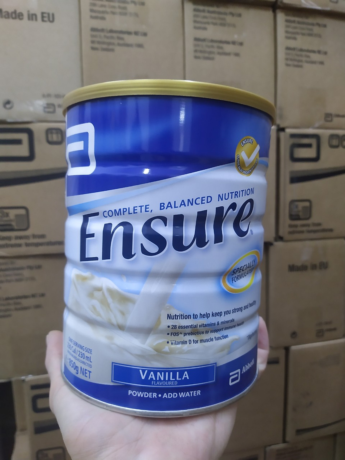 Sữa Bột Ensure Powder Vanila 850g Nội Địa Úc - Thùng 3 Hộp- QuaTangMe Extaste