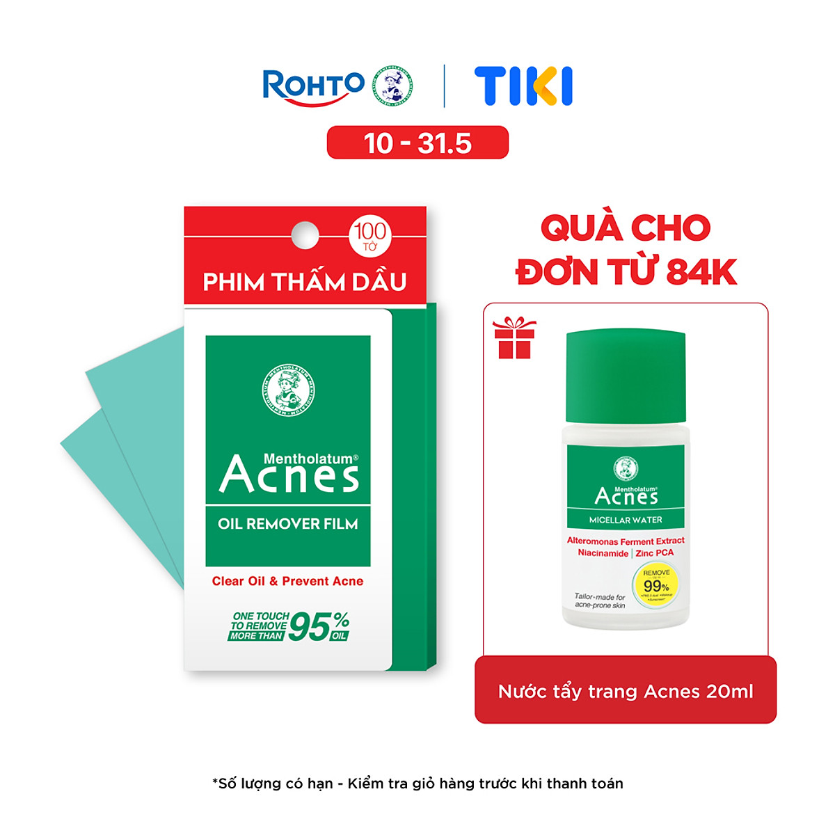 Phim Thấm Dầu Acnes Oil Remover Film 100 Tờ