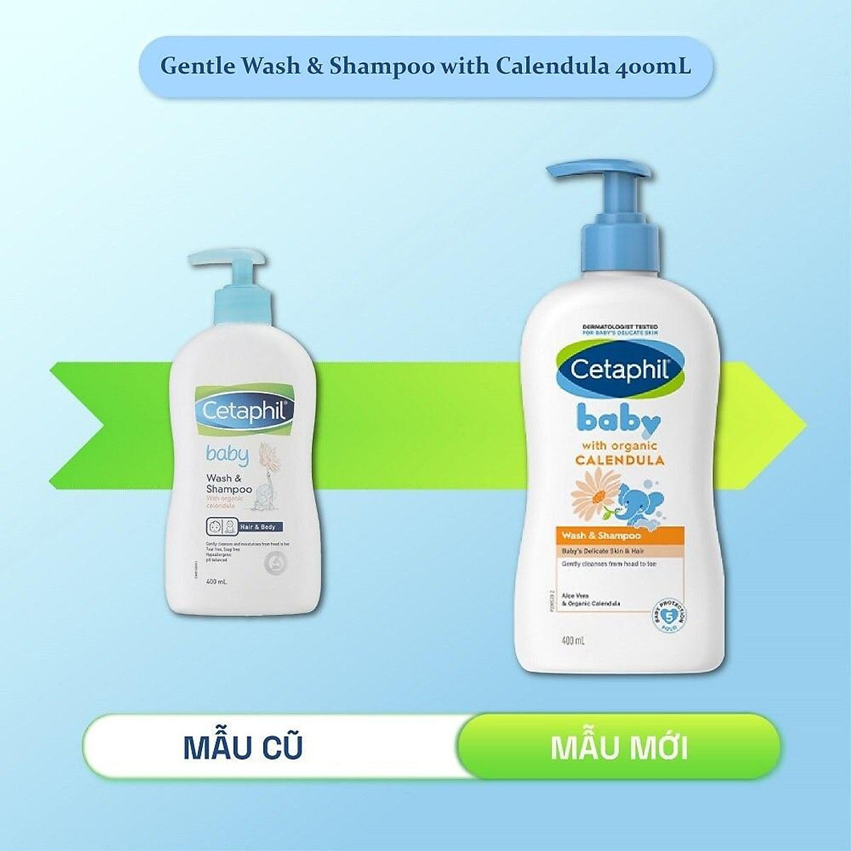 Sữa Tắm Gội Cho Bé Cetaphil Baby Organic Calendula Tinh Chất Hoa Cúc 400ml
