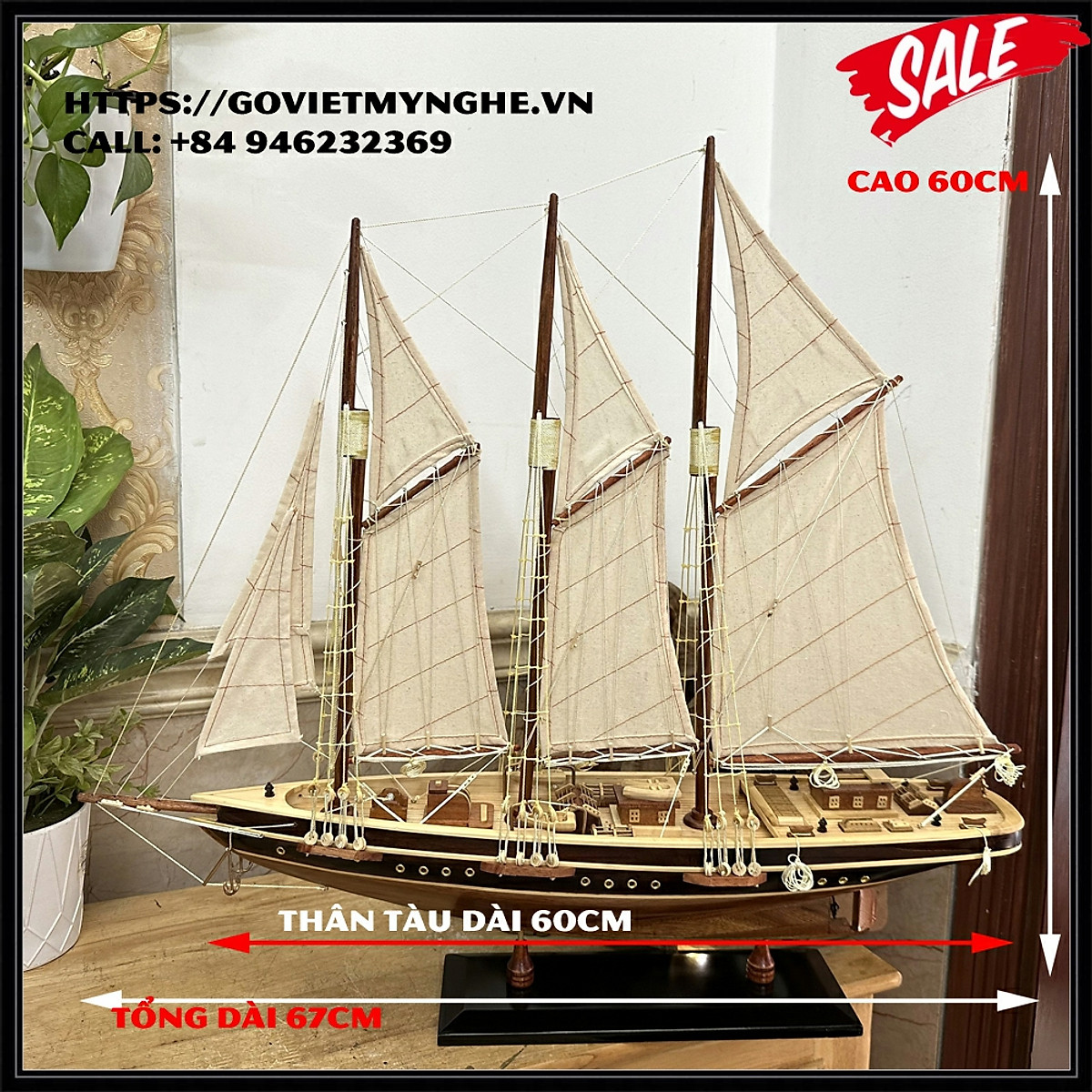 Mô hình thuyền buồm gỗ cỡ nhỏ  đồ decor phong thủy để bàn làm việc giám  đốc  Nội thất tân cổ điển Đồ gỗ mỹ nghệ