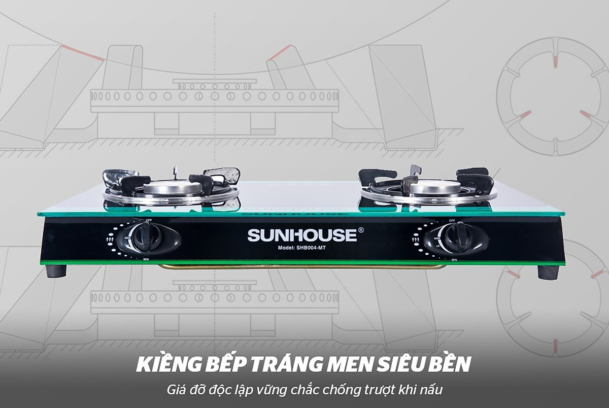 Bếp Gas Hồng Ngoại Đôi Sunhouse SHB004MT - Hàng chính hãng