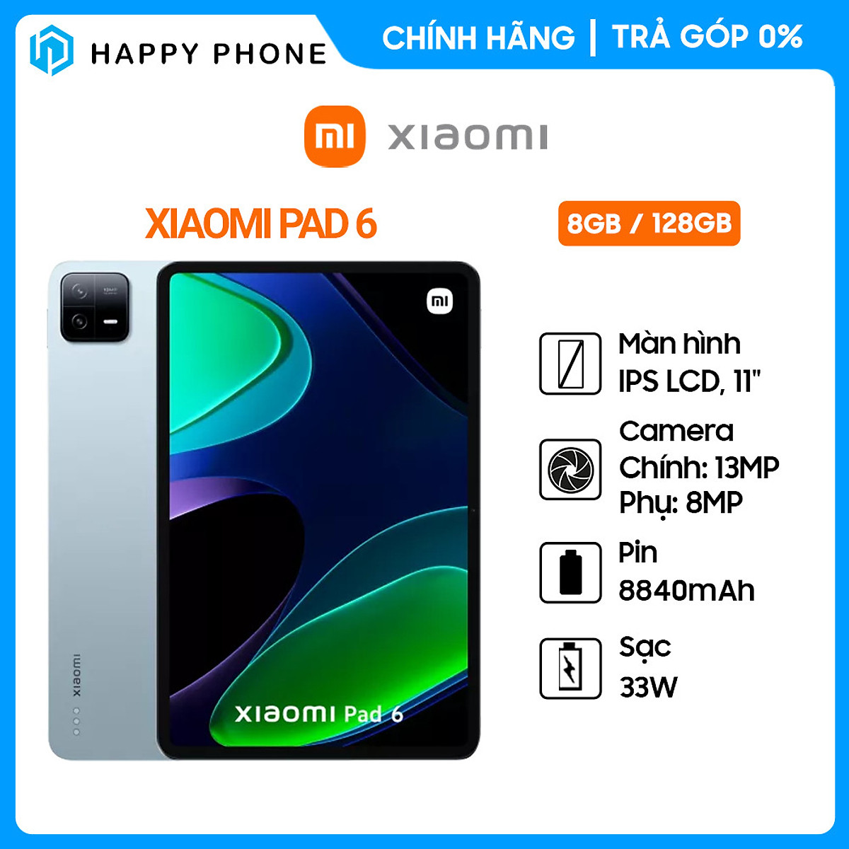 Máy tính bảng Xiaomi Pad 6 (8GB/128GB) - Hàng chính hãng - Đã kích hoạt bảo hành điện tử
