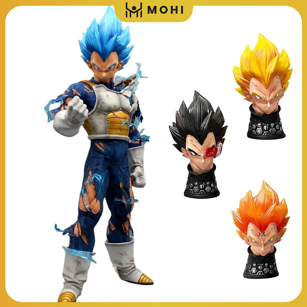 Mô Hình DragonBall Vegeta siêu chất 3 đầu thay thế  có led trên đầu  cao  47cm 