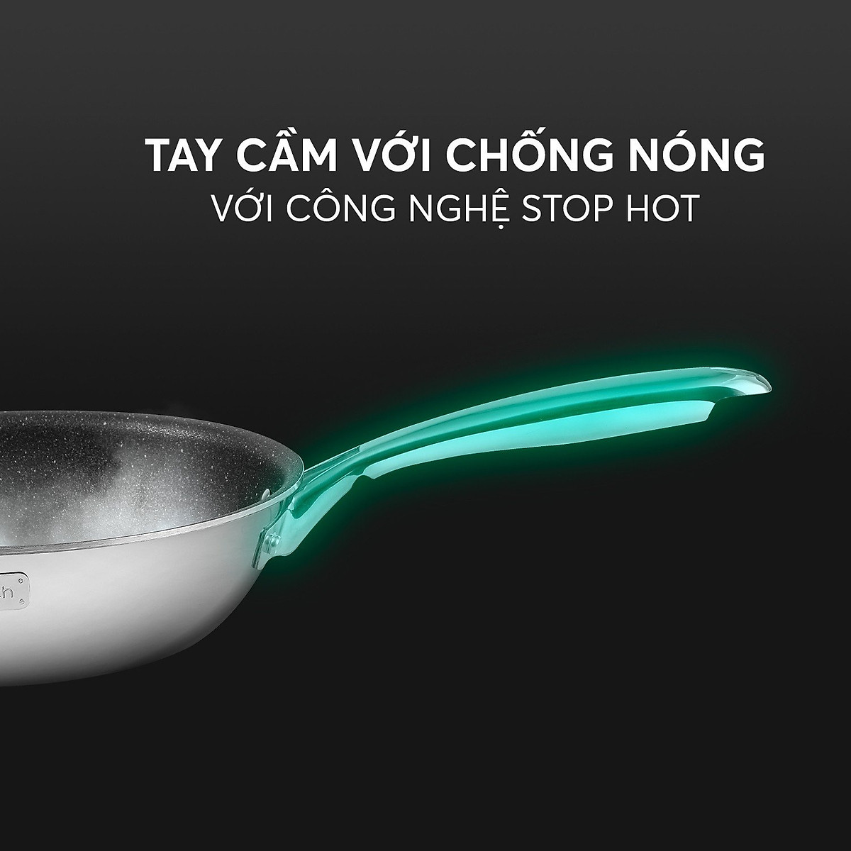 Chảo Inox nguyên khối, chống dính vân đá 3D Elmich Trimax