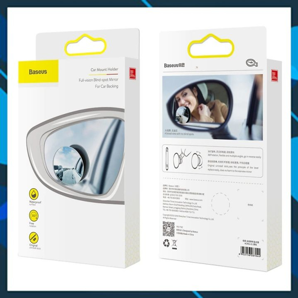 Gương cầu lồi mở rộng góc nhìn, chống điểm mù cho xe hơi Baseus LV466 Full View Blind Spot Rearview Mirrors