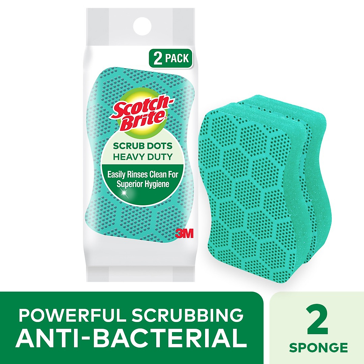 Miếng rửa chén hạt nổi siêu sạch Scotch Brite 3M đa năng, công nghệ độc quyền mới, mút kháng khuẩn ngăn vi trùng, không gây mùi, không bám cặn bẩn, dễ dàng vệ sinh (Màu cam/ Màu xanh lục)