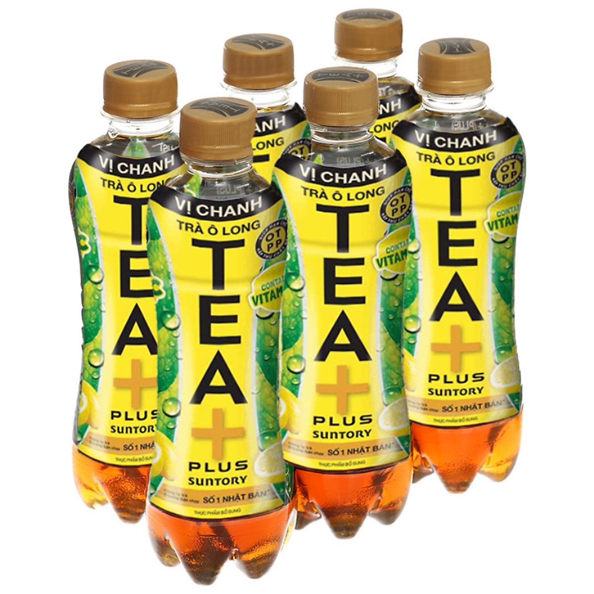 Lốc 6 Trà Ô long Vị Chanh Tea+ (450ml/Chai)