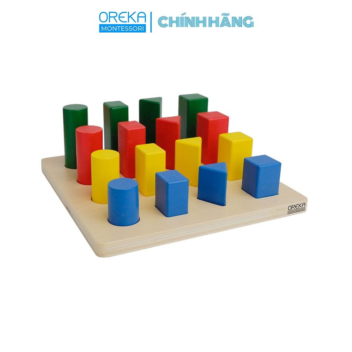 Đồ chơi trẻ em Oreka Montessori Các hình khối xếp bậc thang 4x4 ...
