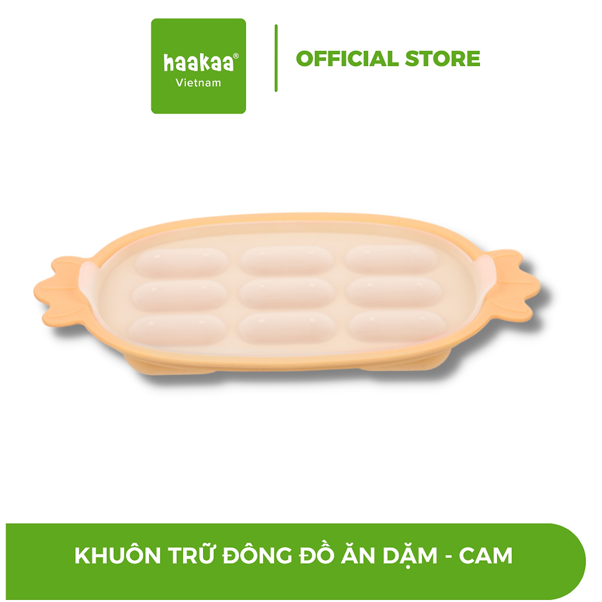 Khay trữ đông đồ ăn dặm có nắp đậy silicone Haakaa hình trái dứa. Chất
