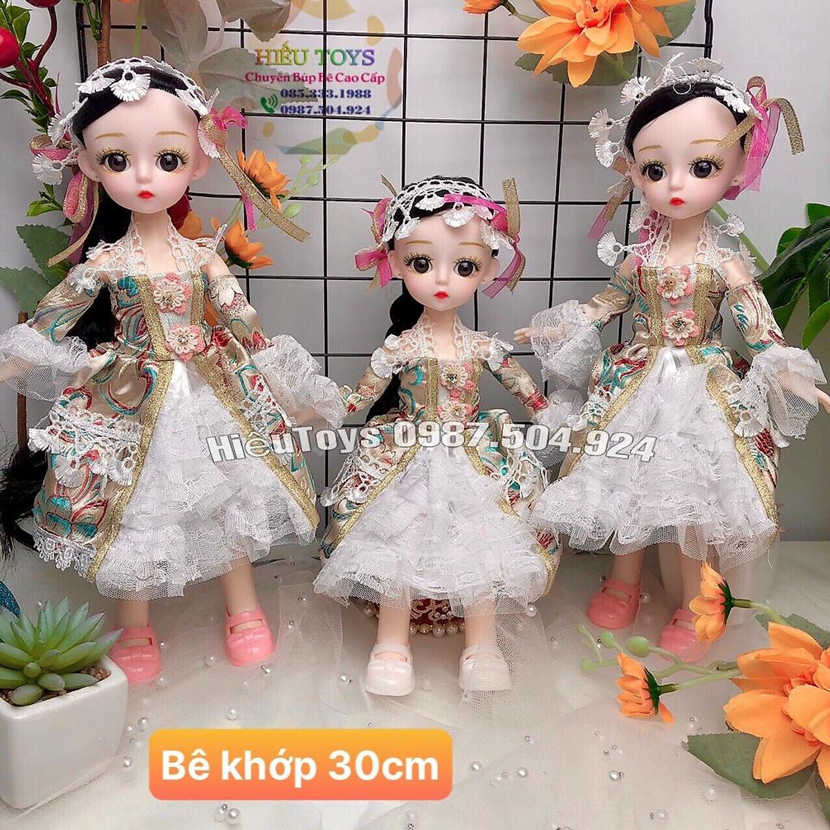 Búp Bê Barbie Khơp 30cm Mặt Xinh Váy Đẹp Tóc Dài Đồ Chơi Búp Bê Cho