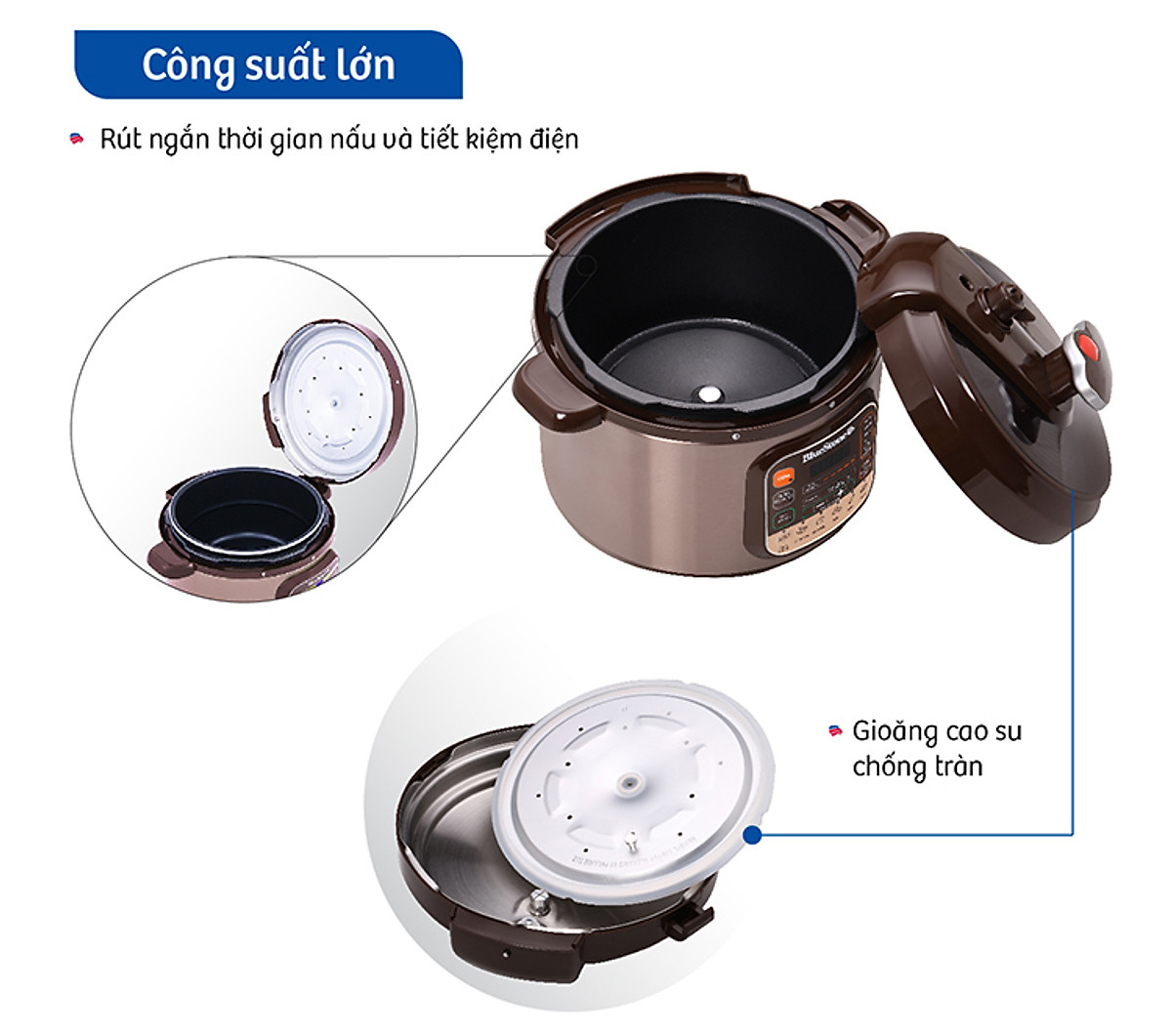 Nồi Áp Suất Điện Tử Bluestone PCB-5748 (5.0L) - Hàng Chính Hãng