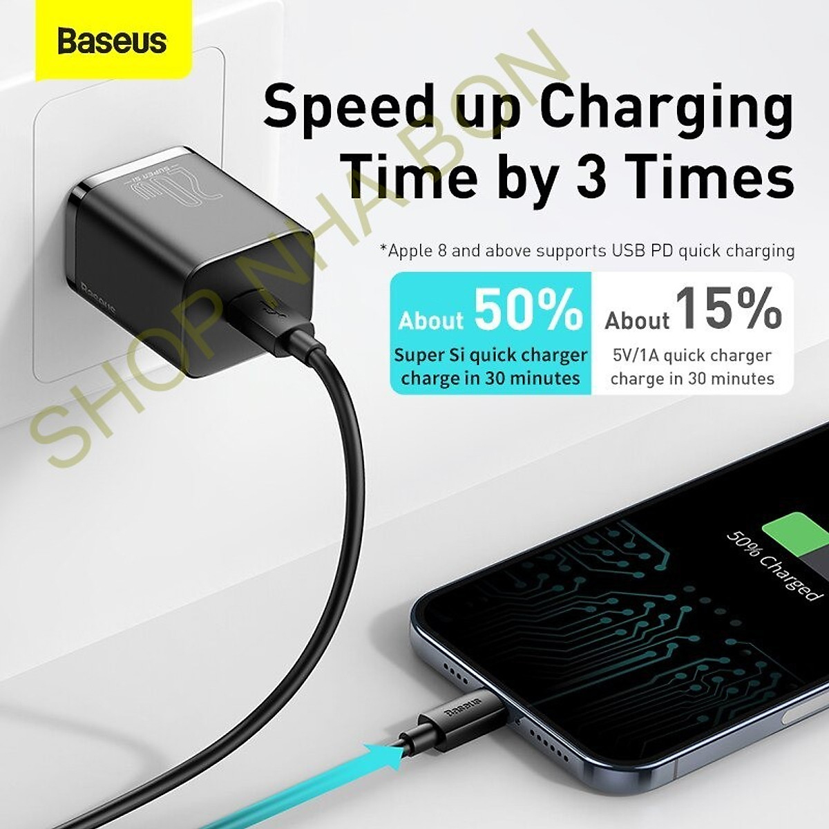 Củ Sạc Baseus Super Si 20W Mini Type C - PD/QC 3.0 - Hàng Chính Hãng