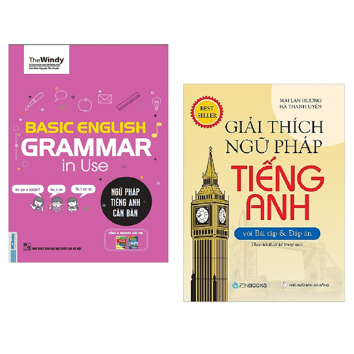 Combo Basic English Gramma In Use: Ngữ Pháp Tiếng Anh Căn Bản (Phiên Bản Chibi) + Giải Thích Ngữ Pháp Tiếng Anh với Bài Tập Và Đáp Án