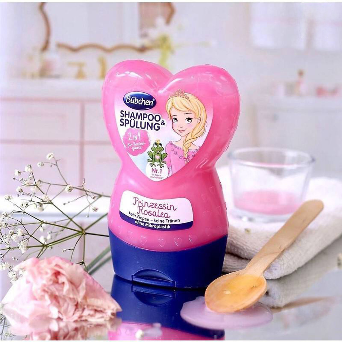 Combo 2 Chai Dầu gội và xả Bubchen Rosalea công chúa (2 in 1) 230ml