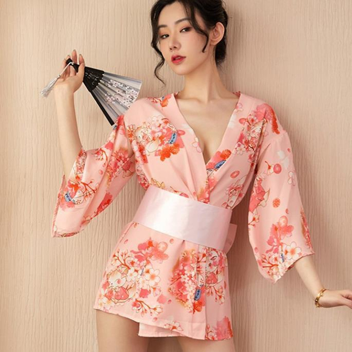 Mua Váy ngủ kimono sexy áo choàng ngủ hoa anh đào xinh xắn  Tiki