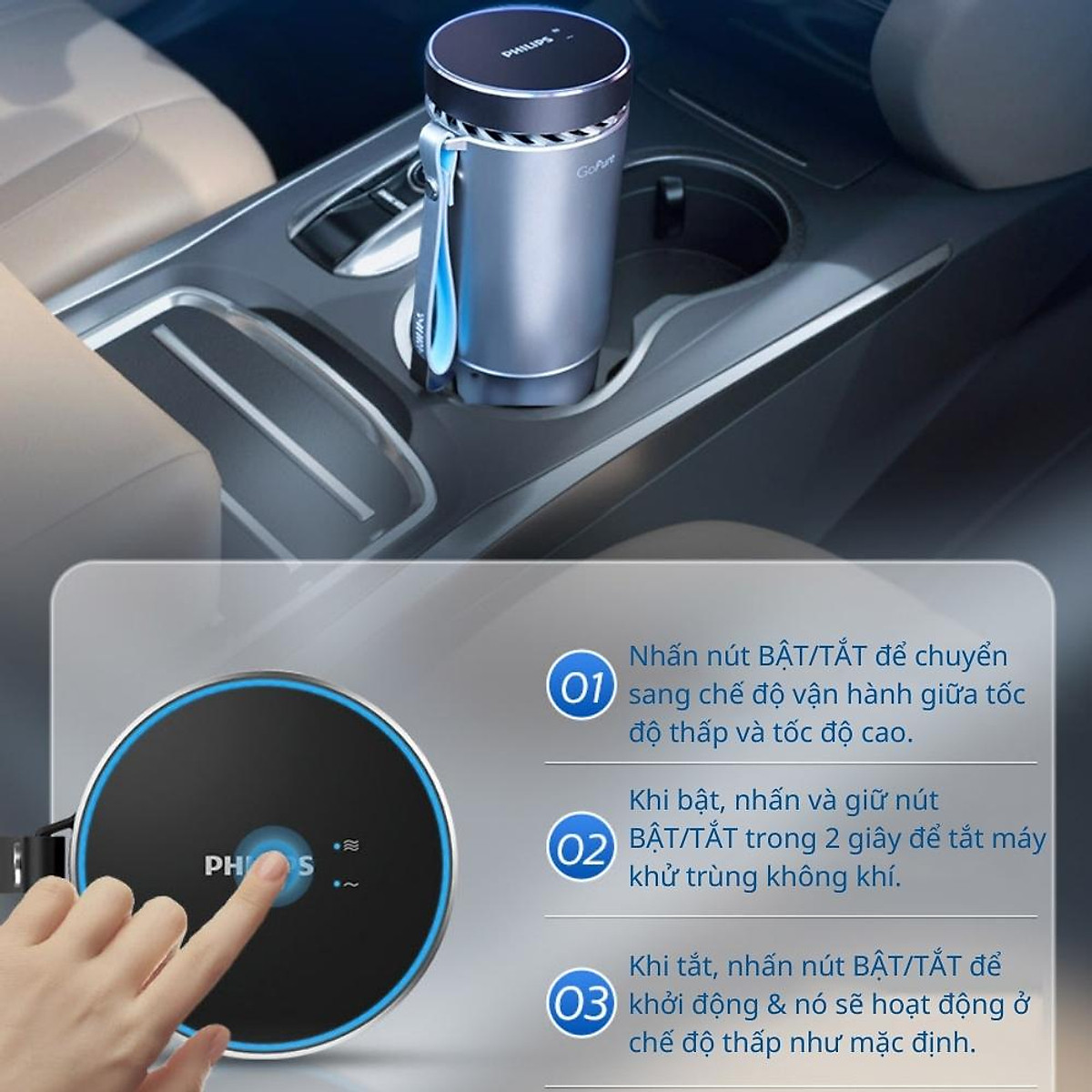 Mua Máy lọc không khí Philips Cốc lọc không khí trên ô tô khử mùi, khử khuẩn tia UV Gopure Style GP5602 - Hàng nhập khẩu. - GP5602 tại PodiBetween | Tiki