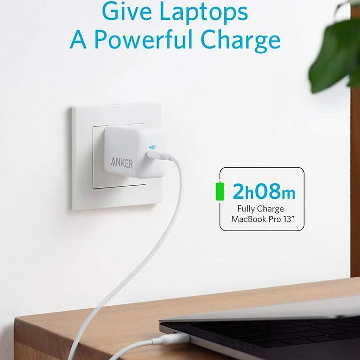 Adapter Sạc Anker 1 cổng 65W Hỗ Trợ Sạc Nhanh PIQ 3.0 PowerPort III Pod Lite - A2718 - Hàng chính hãng