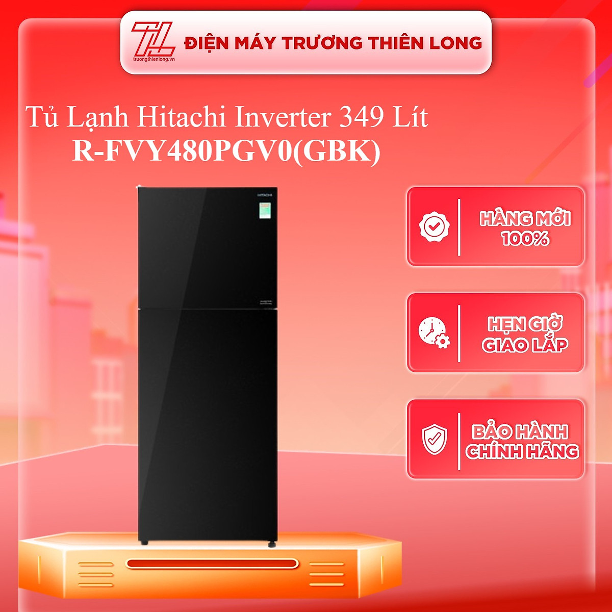 Tủ lạnh Hitachi Inverter 349 lít R-FVY480PGV0(GBK) Model 2020 -Hàng chính hãng (chỉ giao HCM)