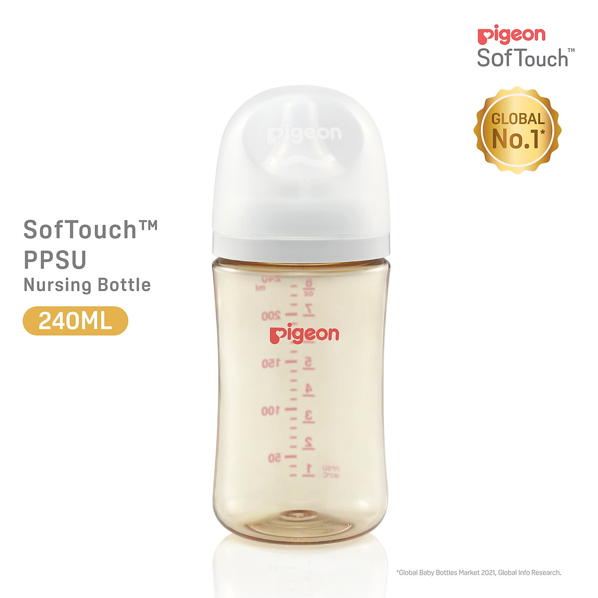 Bình sữa Pigeon PPSU Plus thế hệ III 160ml/240ml
