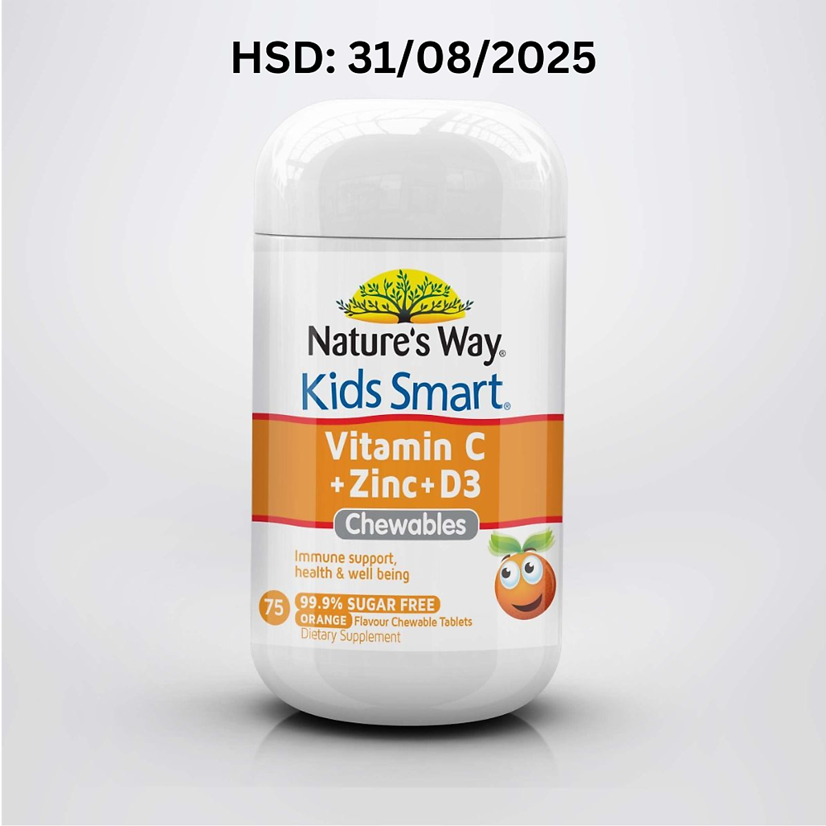 Nature’s Way Kids Smart Vitamin C + Zinc + D3 - Bổ sung Vitamin C, Vitamin D3 và Kẽm cho bé (75 viên/ Lọ)