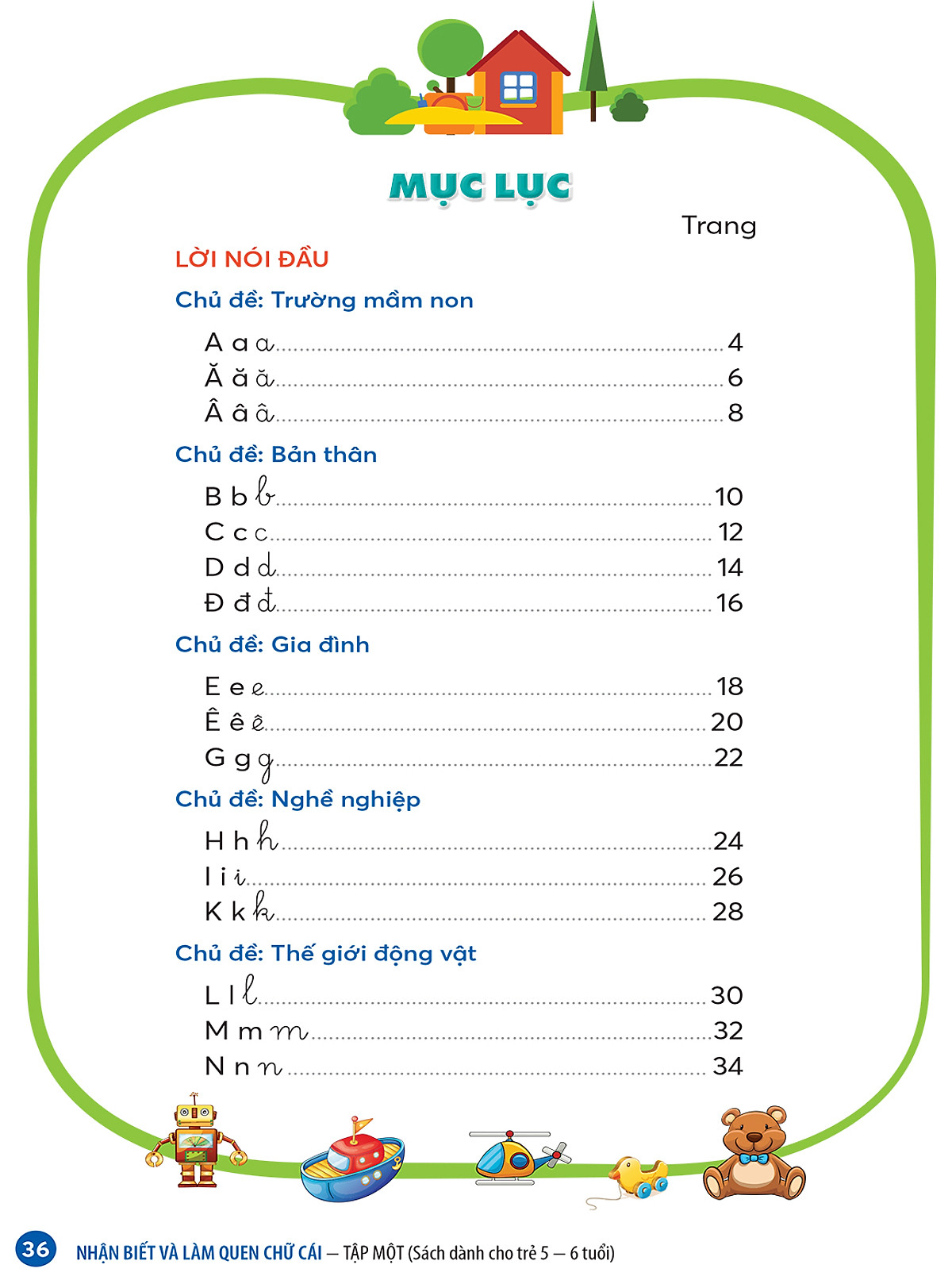 Sách – Nhận biết và làm quen chữ cái (Dành cho trẻ 5 – 6 tuổi) Tập 1