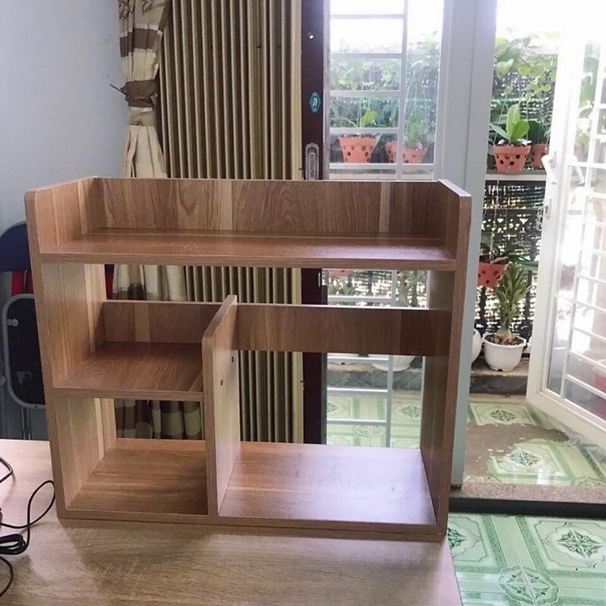 Kệ để hồ sơ văn phòng tiện lợi, kệ sách để bàn nhỏ gọn gỗ MDF chống ẩm chất lượng cao
