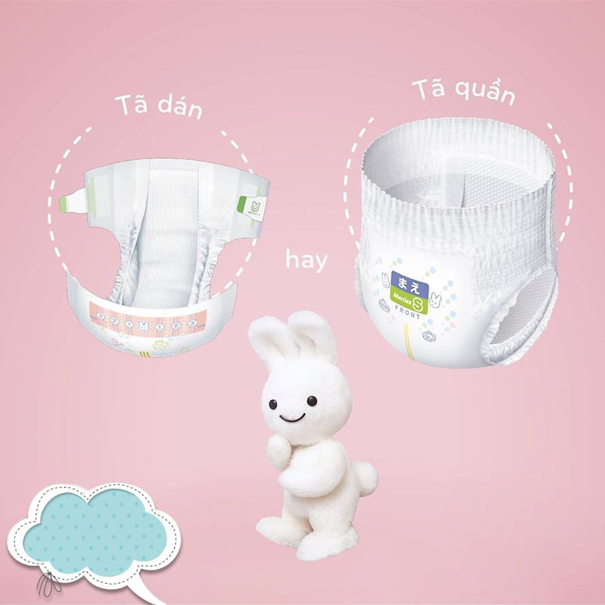 Tã/Bỉm dán Merries size M - 64+4 miếng (68 Miếng)