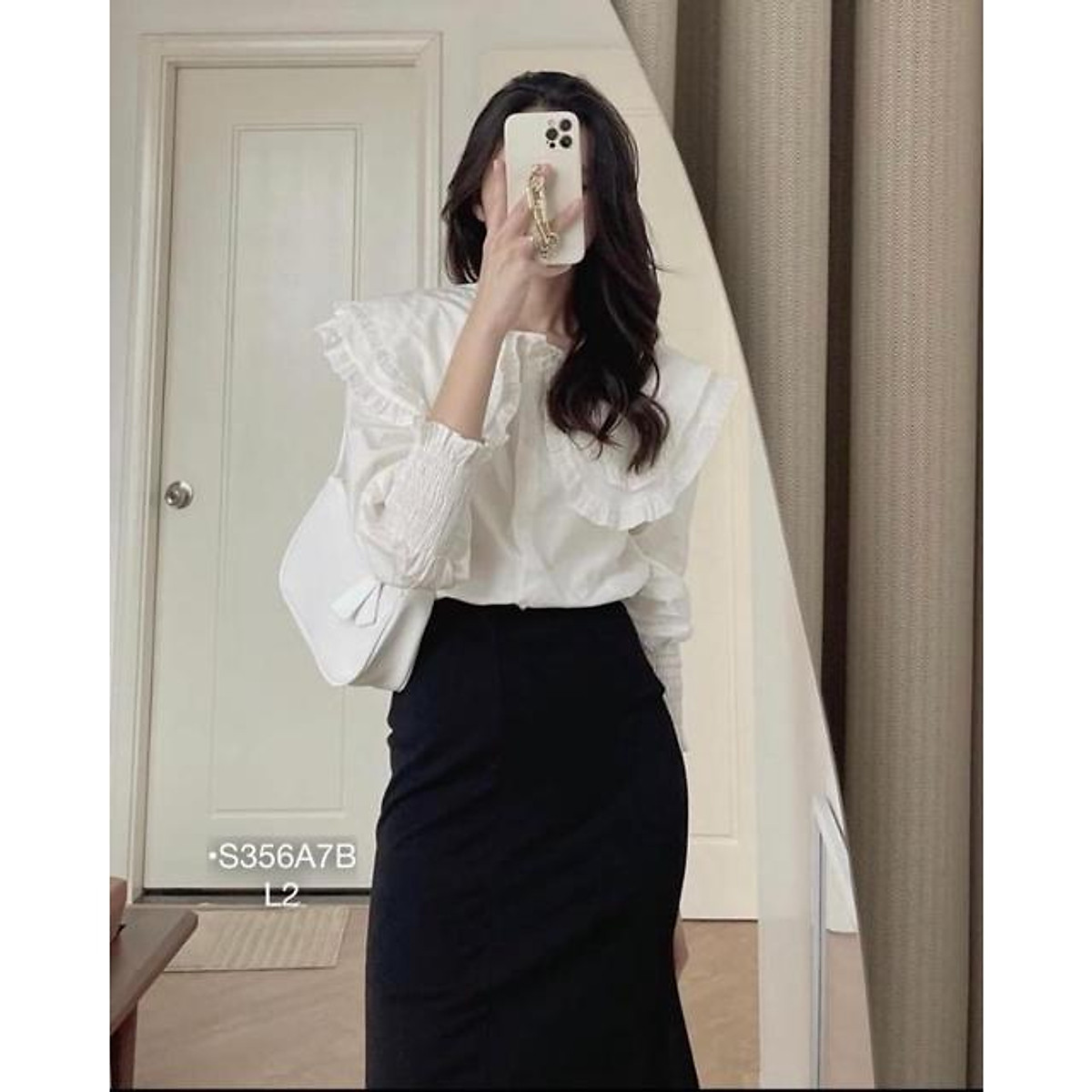 Set bộ sơ mi váy đuôi cá dài Set công sở áo cổ bèo chân váy dài #20 Set bộ sơ mi váy đuôi cá dài Set công sở áo cổ bèo chân váy dài