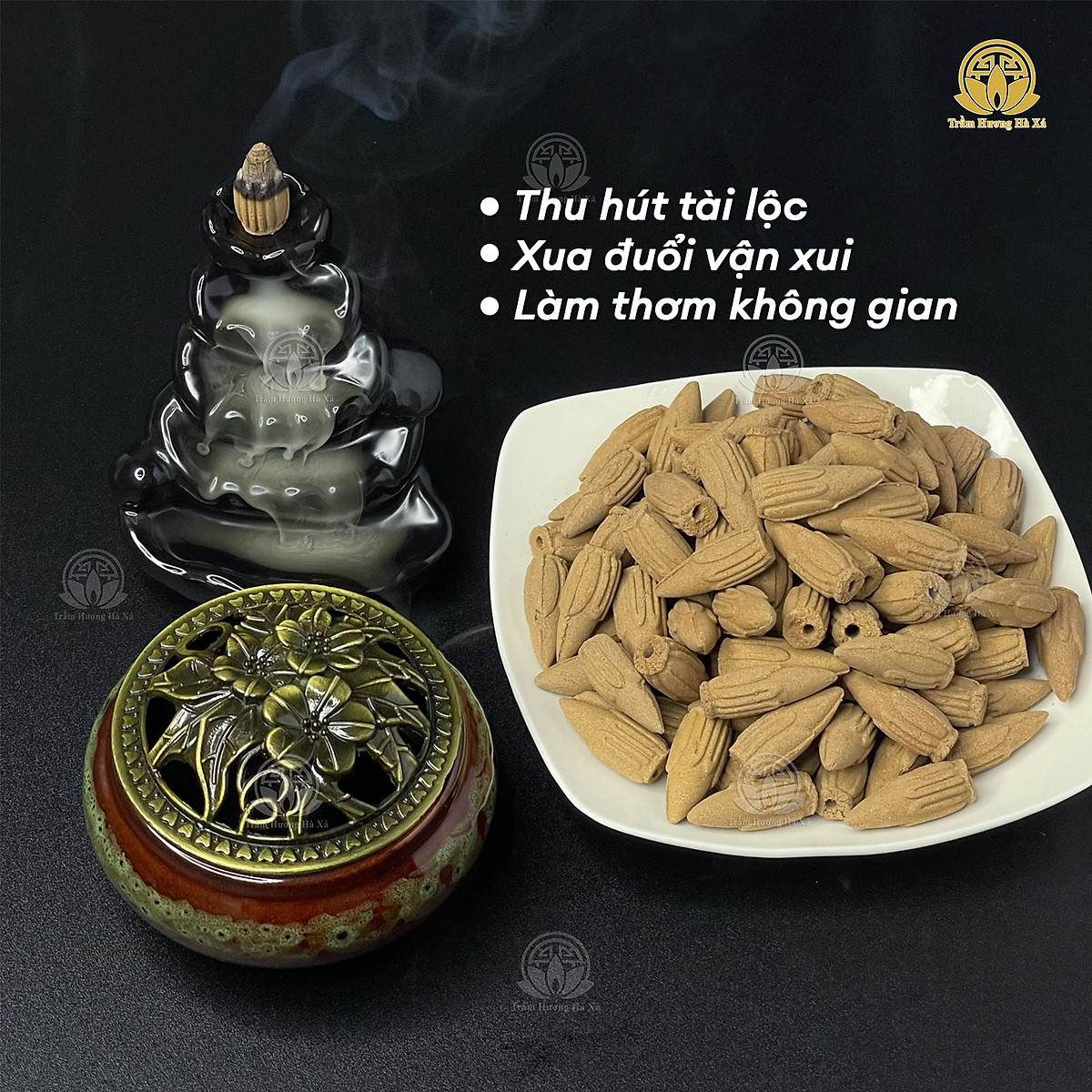 Nhang nụ trầm hương đốt xông nhà tẩy uế HÀ XÁ đồ thờ cúng phong thủy, xua đuổi vận xui, thu hút nguồn năng lượng tích cực, thanh lọc không khí, an toàn cho sức khỏe